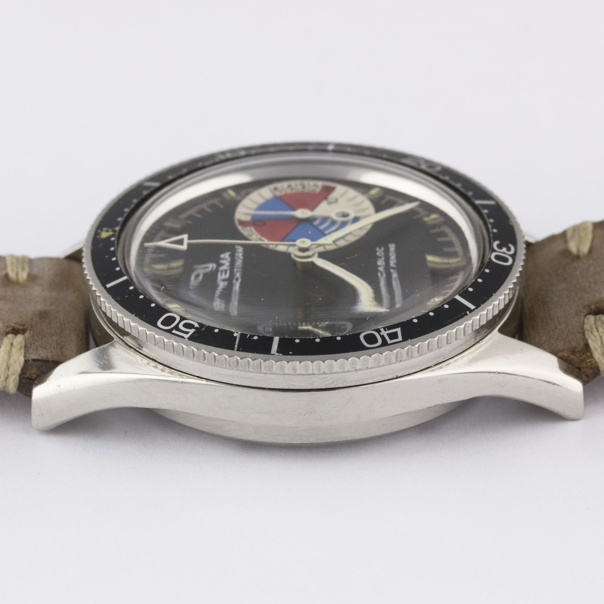 A RARE GENTLEMAN'S STAINLESS STEEL YEMA YACHTINGRAF CHRONOGRAPH WRIST WATCH CIRCA 1967 Movement: - Image 11 of 11