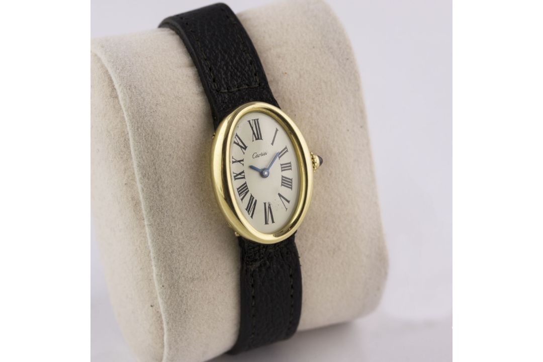 A RARE LADIES 18K SOLID GOLD CARTIER LONDON BAIGNOIRE WRIST WATCH CIRCA 1960s, WITH LONDON HALLMARKS - Image 4 of 10
