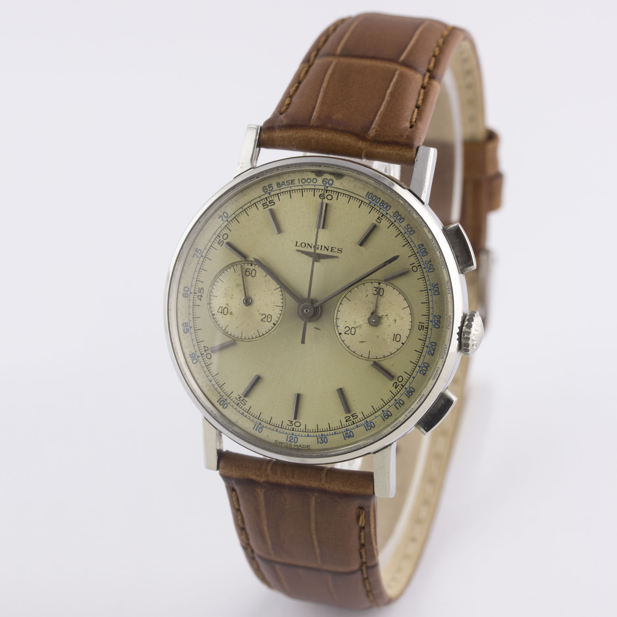 A GENTLEMAN'S STAINLESS STEEL LONGINES FLYBACK CHRONOGRAPH WRIST WATCH DATED 1964, REF. 7414 WITH - Image 4 of 11
