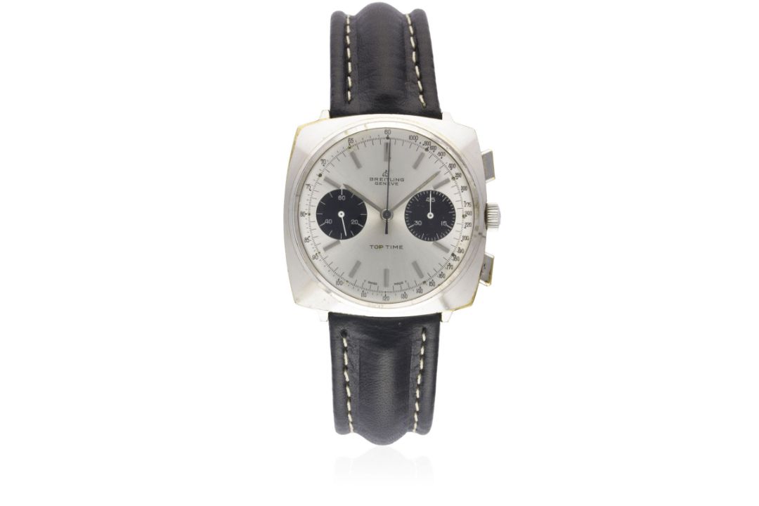 A GENTLEMAN'S BREITLING TOP TIME CHRONOGRAPH WRIST WATCH CIRCA 1967, REF. 2006 WITH "PANDA" DIAL