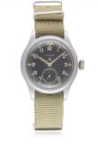 A GENTLEMAN'S STAINLESS STEEL BRITISH MILITARY TIMOR W.W.W. WRIST WATCH CIRCA 1940s, PART OF THE 
