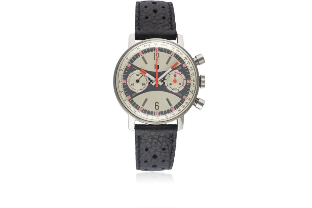 A RARE GENTLEMAN'S LARGE SIZE STAINLESS STEEL LIP CHRONOGRAPH WRIST WATCH CIRCA 1970, WITH " - Image 2 of 11