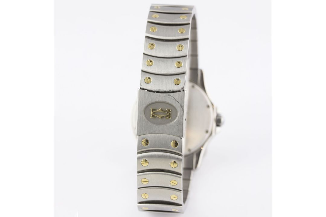 A GENTLEMAN'S STEEL & GOLD CARTIER SANTOS RONDE AUTOMATIC BRACELET WATCH DATED 1997, REF. 1910 - Image 5 of 8