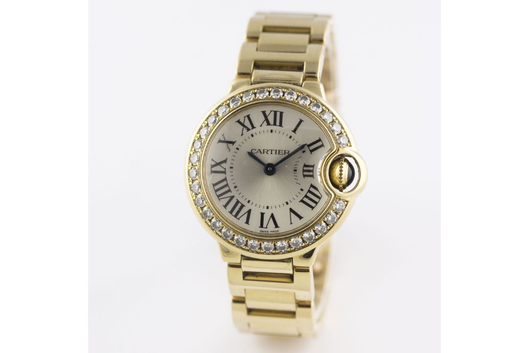 A FINE LADIES 18K SOLID GOLD & DIAMOND CARTIER BALLON BLEU BRACELET WATCH CIRCA 2007, REF. 3006 WITH - Image 2 of 7