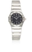 A LADIES STAINLESS STEEL & DIAMOND OMEGA CONSTELLATION 