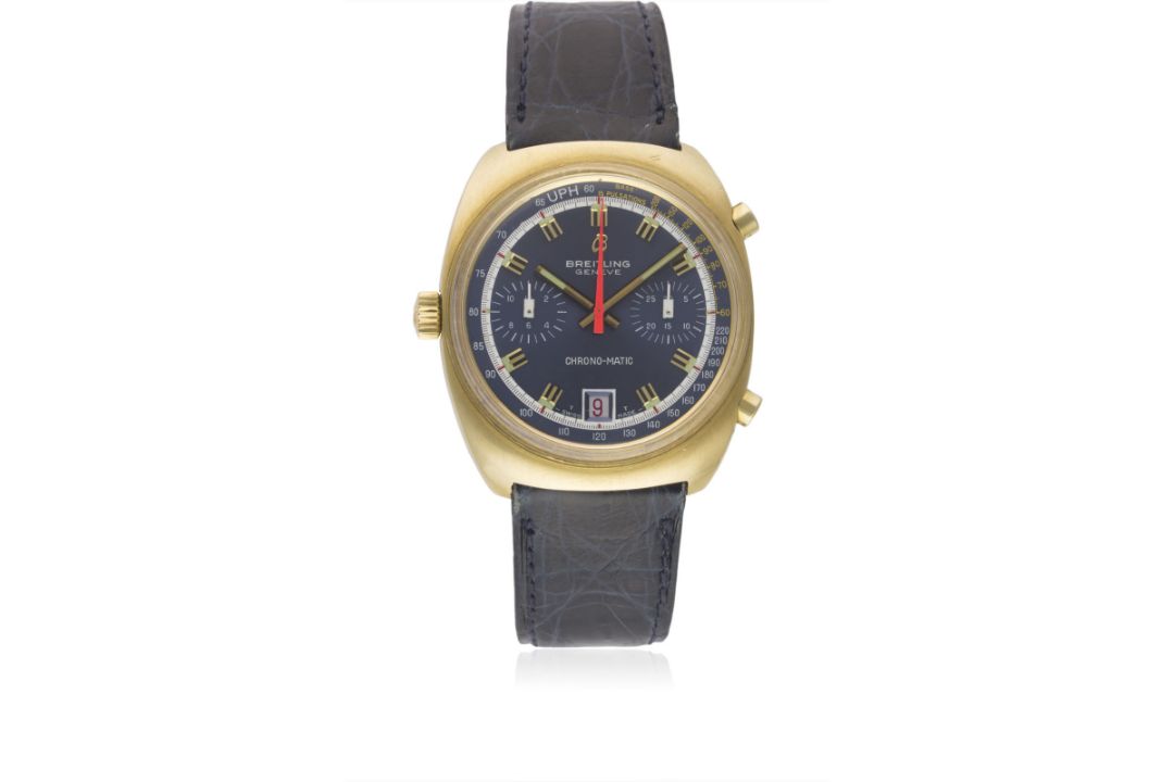 A RARE GENTLEMAN'S 18K SOLID GOLD BREITLING CHRONO MATIC CHRONOGRAPH WRIST WATCH CIRCA 1972, REF. - Image 1 of 2