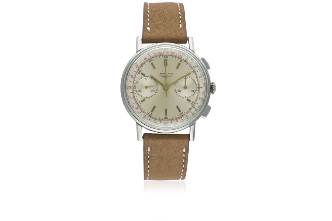A RARE GENTLEMAN'S STAINLESS STEEL LONGINES FLYBACK CHRONOGRAPH WRIST WATCH CIRCA 1964, REF. 7414 - Image 2 of 11