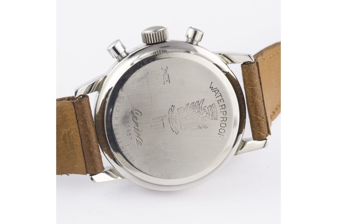 A RARE GENTLEMAN'S STAINLESS STEEL LIP "TOP TIME" CHRONOGRAPH WRIST WATCH CIRCA 1960s, WITH " - Image 6 of 8