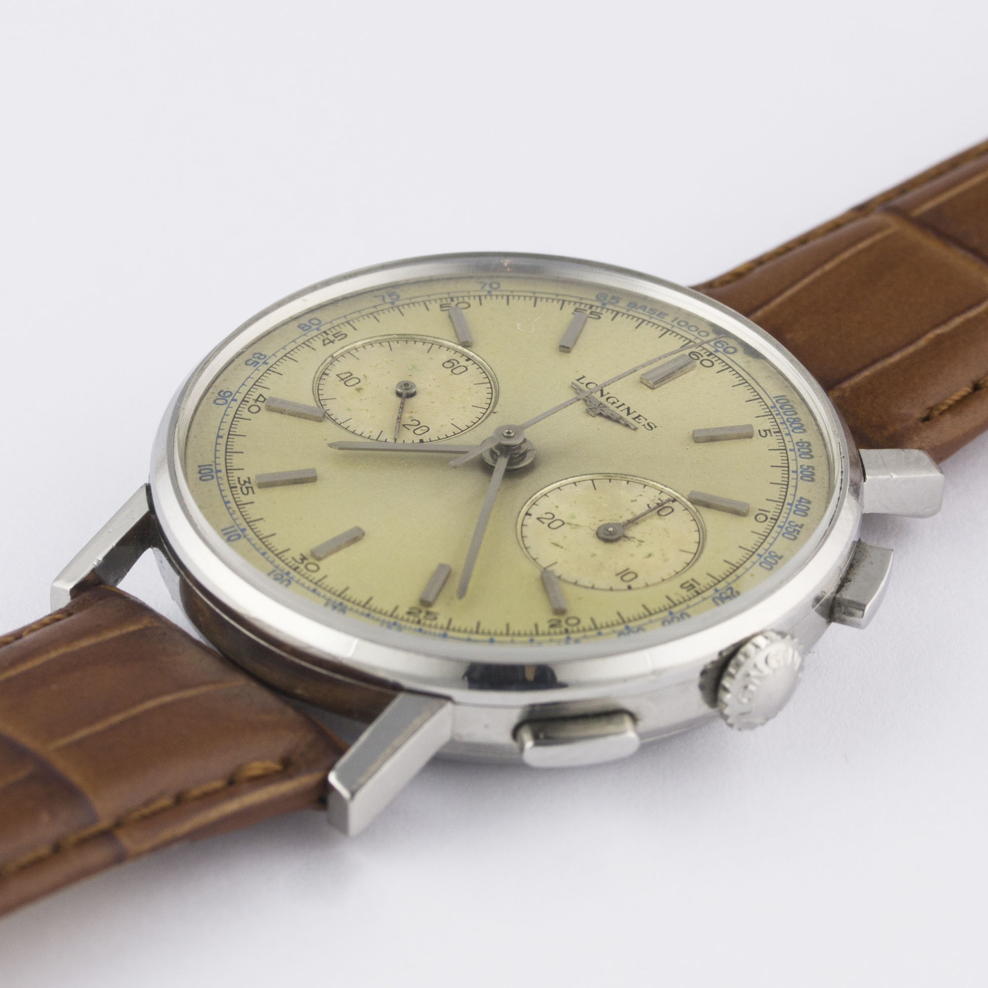 A GENTLEMAN'S STAINLESS STEEL LONGINES FLYBACK CHRONOGRAPH WRIST WATCH DATED 1964, REF. 7414 WITH - Image 3 of 11