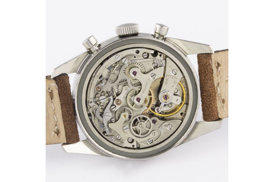 A RARE GENTLEMAN'S STAINLESS STEEL ALSTA CHRONOGRAPH WRIST WATCH CIRCA 1960s, WITH "BROAD ARROW" - Image 8 of 11