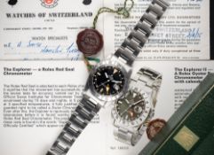 A VERY RARE GENTLEMAN'S STAINLESS STEEL ROLEX OYSTER PERPETUAL EXPLORER II 