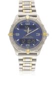 A GENTLEMAN'S TITANIUM & GOLD BREITLING AEROSPACE REPETITION MINUTES BRACELET WATCH CIRCA 1990s,
