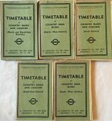 1948 London Transport OFFICIALS' TIMETABLE BOOKLETS for Country Buses and Coaches. This is the