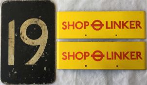 London Transport RT or RTL bus ROUTE NUMBER PLATE for route 19 from a 1950-63 Battersea garage RTL