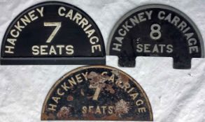 Selection of circa 1950s/60s HACKNEY CARRIAGE PLATES. They measure approx 12