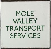 London Transport enamel bus stop E-PLATE for Mole Valley Transport Services, an independent operator