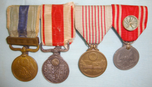 Mounted for wear, Japanese Medal Group (4 Medals) from the Estate of Major W Rawlings I.A.O.C.