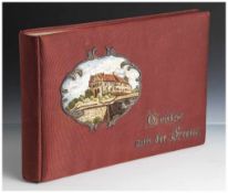 Album für Postkarten, wohl 1920er Jahre, auf Einband bez. 