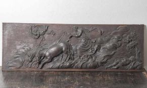 Flachrelief mit Darst. einer wohl mythologischen Szenerie, 19./20. Jahrhundert, Eichenholz, feine