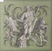 Perlstickarbeit bzw. Stickarbeit auf Stoff, wohl 1. Hälfte 19. Jahrhundert, monochrome mythologische
