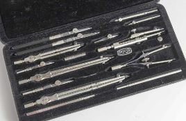 Zirkelkasten für Profis, 15-teilig, Riefler, bez. 