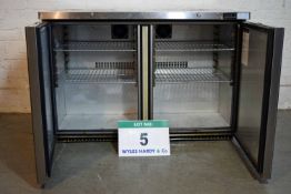 A FOSTER HS360 Stainless Steel 2-Door Chiller Cabinet with Counter Top
