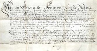 Schleswig-Holstein.- Reinbek.- Handschriftliche Besiegelung eines Erbkaufbriefs der Brüder Georg und