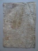 Recht.- Handschrift in deutscher Sprache auf Pergament, um 1500 (?). 40 Zeilen auf 1 Blatt. Ca. 31 x