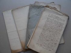 Recht.- Konvolut verschiedener handschriftlicher Urkunden, Amtsschreiben und Handschriften aus dem