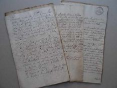 Recht.- Finanzgeschäfte und Verträge. 6 Schriftstücke. 4 Schreiben Verden und Hardenberg 1740, 2