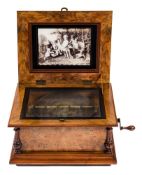 A 19th century walnut cased 'Symphonium' table polyphon:,