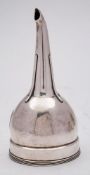 A George III silver wine funnel, maker's mark worn possibly CC for Charles Chesterman, London,