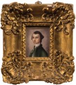 Circle of Nathaniel Hone [Irish, 1718-1784]- A miniature portrait of a young man,