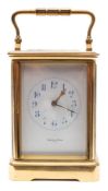 A French Victorian Corniche carriage clock: the eight-day duration movement having a platform lever