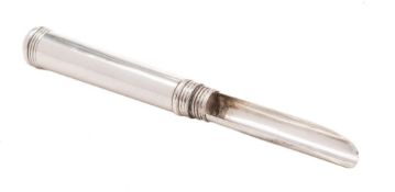 A George VI silver apple corer, maker Joseph Taylor,