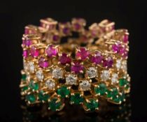 A set of three emerald,
