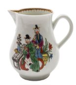 A First Period Worcester sparrow beak cream jug: of pear shape with grooved loop handle,