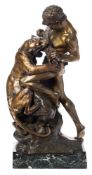 After Edouard Drouot (1859-1945) Fight for life: bronze, light to mid brown patination,