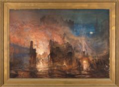 Andrew MacCallum [1821-1902]- The Fire at Clerkenwell,:- signed,