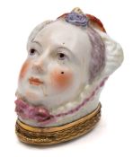 A Chelsea bonbonniere: in the form of a lady's head,