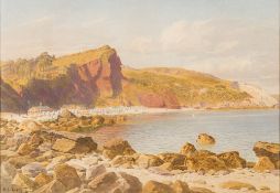 Samuel Edward Kelly [1862-1935]- Oddicombe Beach, Babbacombe Bay, Devon,