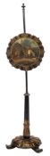 A Victorian papier mache pole screen:,