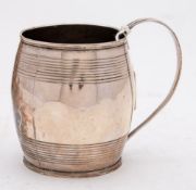 A George III silver mug, maker TJ possibly Thomas Johnson,