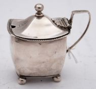 A George III silver mustard pot and cover, maker Robert Hennell I & Samuel Hennell, London,