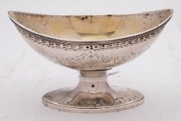 A George III pedestal salt, maker William Bottle & Jeremiah Wilsher, London, 1798: crested,