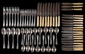 An Elizabeth II silver part rat tail pattern flatware service, maker Garrard & Co London,