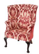 A mahogany frame porter's armchair:, in the 18th century taste,