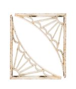 A pair of painted cast iron wall brackets: of fan-shaped design, 76 x 60cm.