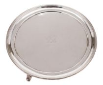 A George III silver waiter, maker Peter & Ann Bateman, London, 1795: crested,