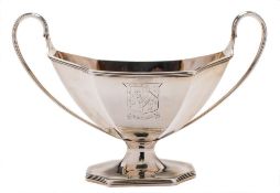 A George III silver twin-handled basket, maker John Denzilow, London, 1793: crested,